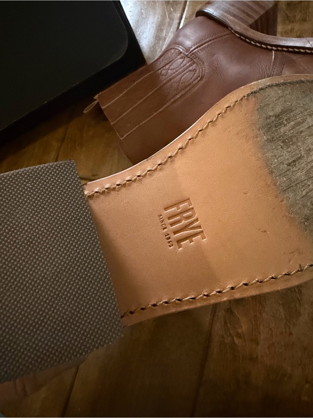 Frye campus Chelsea saddle brown leather boots - Picture 3 of 12